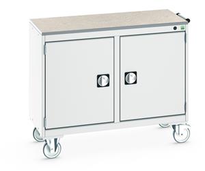 Bott MobileIndustrial Tool Storage Trolleys 1050mm x 525mm Bott Cubio Mobile Cabinet with LinoTop - 2 Cupboards